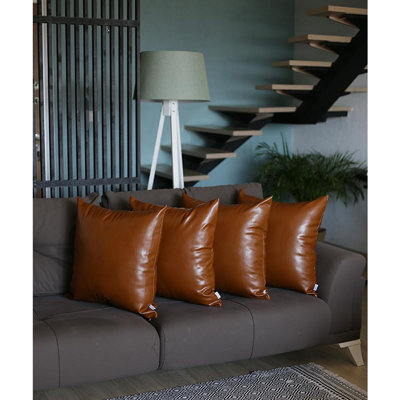 Faux Leather Pillow Covers