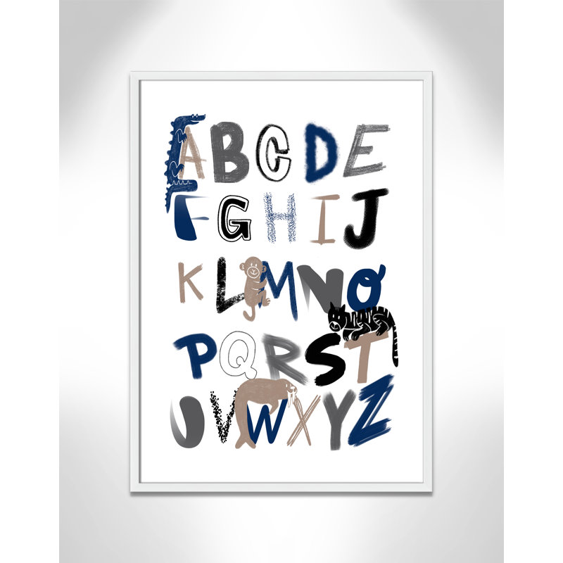 Critter Alphabet 1, impression sur papier, H 34,5 po x l 24,5 po x P 1,18 po, Encadré de boîte blanc