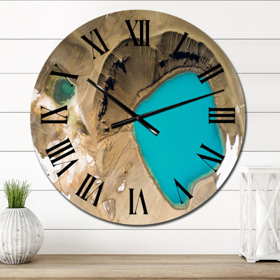 Vue aérienne du lac volcanique azur - horloge murale de campagne française