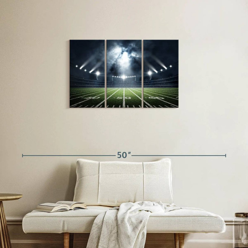 Grand Football Stadium - Ensemble de 3 toiles tendues, H 20 po x l 33 po x P 1,25 po