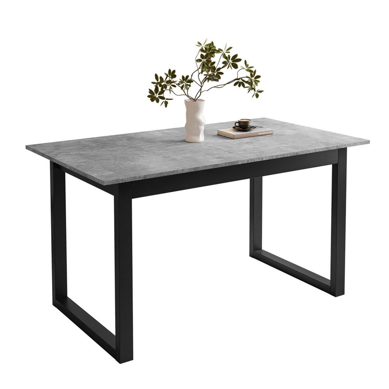 Extendable table ARTON II  140 cm, "U" legs, Black, Bellatro Grey