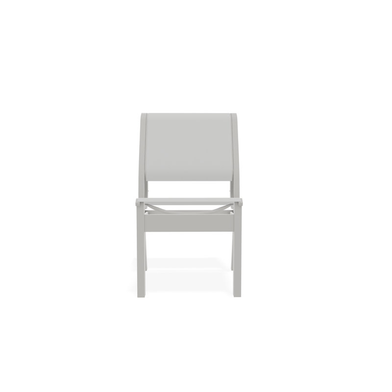Leeward Outdoor Dining Chair, Snow, White 6D Sunbrella®