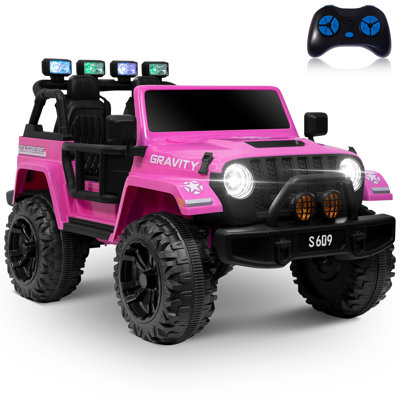 12v 2 Seater Kids Ride On Car, Kids' Battery Powered Electric Car W/parents Remote Control, Ride On Truck Toys W/3-point Safety Belt, 3 Speeds, Large