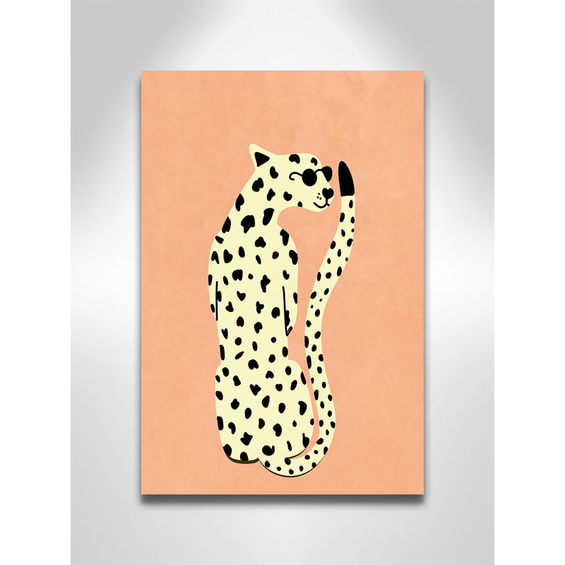 Motif de guépard «Cool» par Oltmanns, Sans cadre, L 12 po x H 18 po, Toile tendue