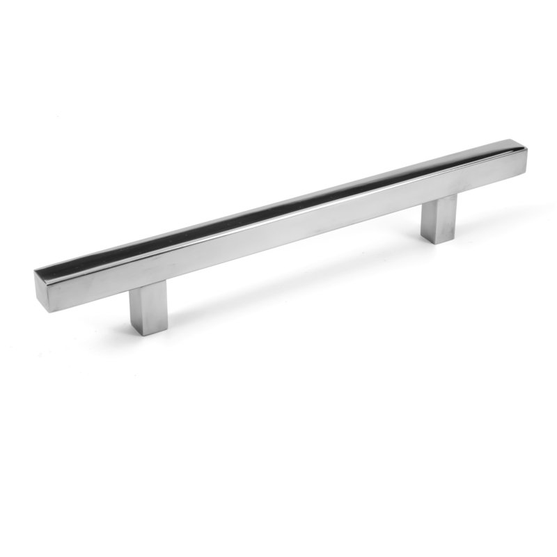 Poignée barre 5 po Pi Square, Chrome poli