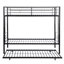 Lit superposé simple au-dessus d'un lit gigogne en métal avec ajout de chambre à coucher noir et moderne pour plus de confort, conception peu encombrante, structure en acier, performance silencieuse et stable, escalier sécuritaire, processus d'assemblage simple, pas de sommier tapissier-582461534