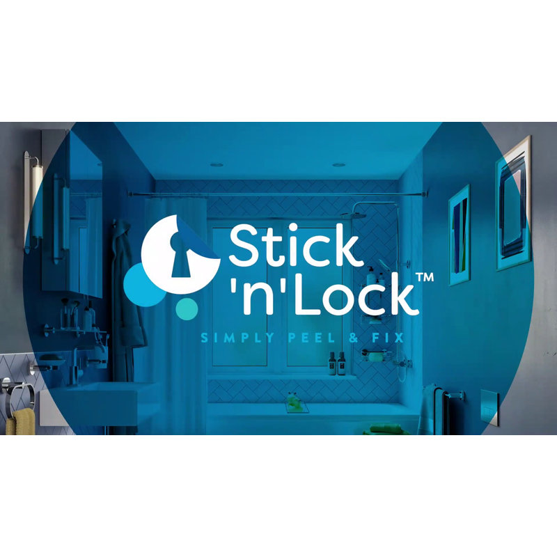 Stick N Lock Stainless Steel Adjustable 40" Tension Shower Curtain Rod