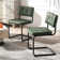 Aveon 19.3" H Mid Century Modern Tufted Leather Side Dining Chair with Steel Frame