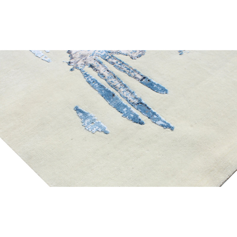 Wool Abstract Area Rug, Rectangle 10' x 14'