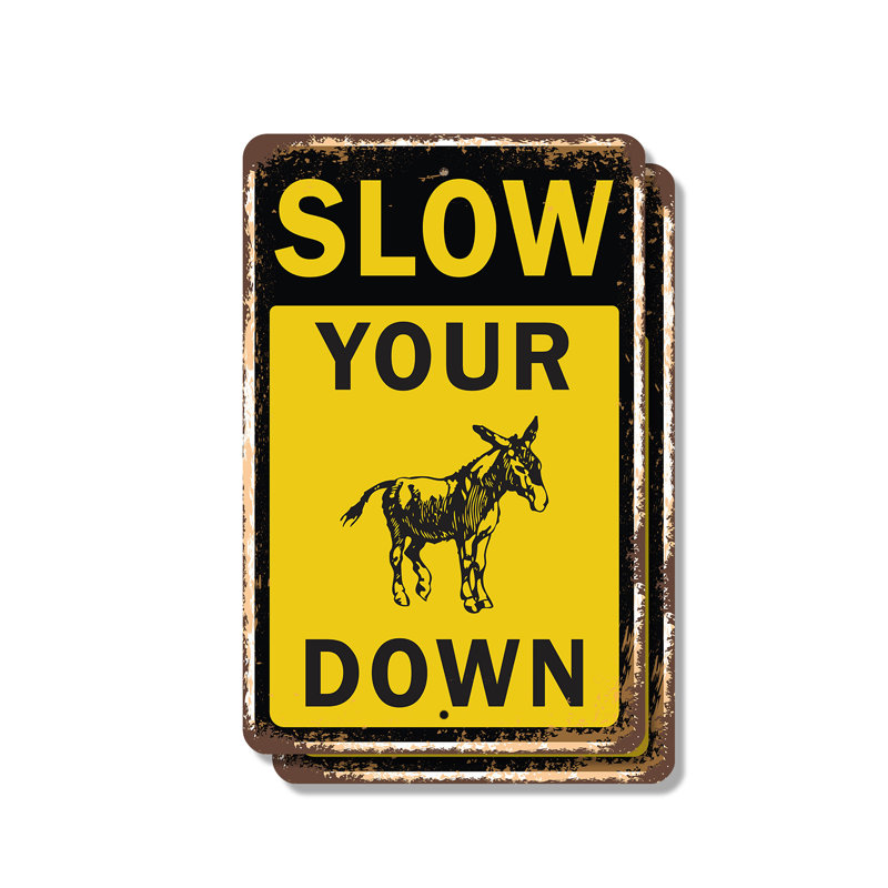 Slow Your __ Down (paquet de 2) en plastique 8 po x 12 po