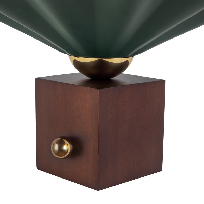 Furrow 9-in Red Table Lamp, Green
