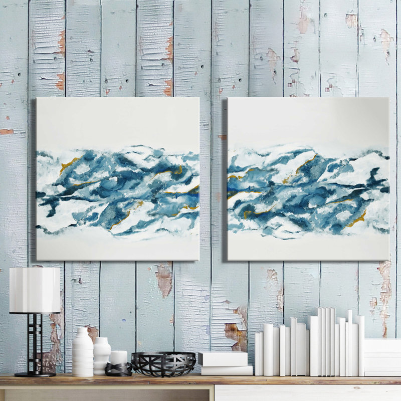 " Into The Blue (square) " by Cassie Studios 2 - Pieces, 24" H x 48" W x 1.5" D, Wrapped Canvas