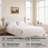 Janine Corduroy Upholstered Wingback Bed with Slat Kit and Solid and Manufactured Wood Frame-749801283-749801293
