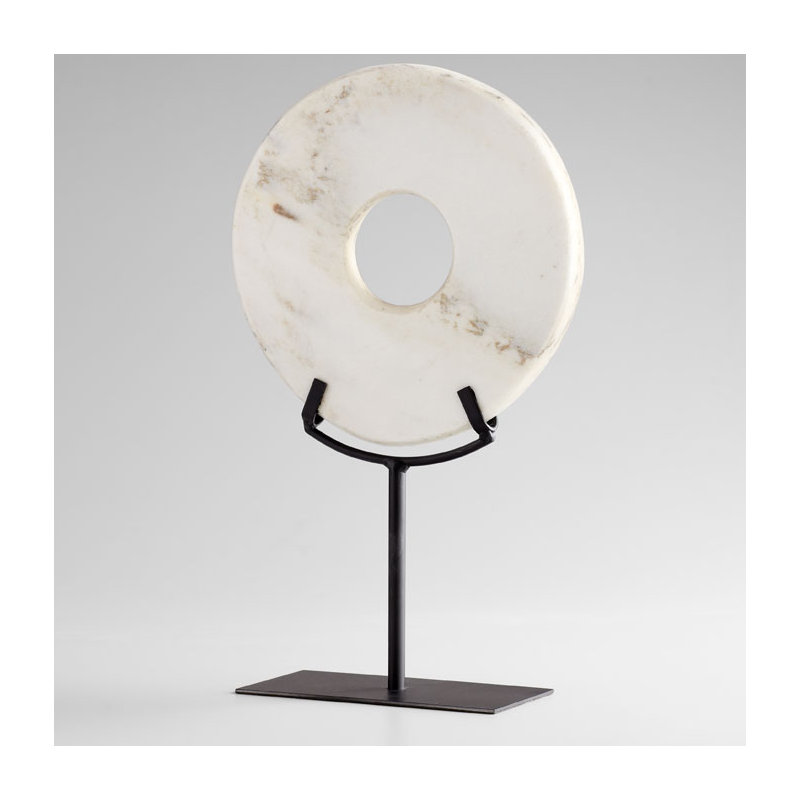 Disk On Stand Abstract Figurines & Sculptures, 17.25" H x 10.5" W x 4.25" D