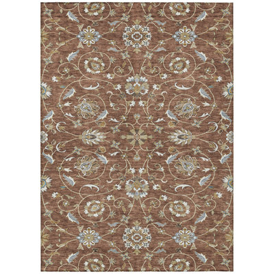 Tapis ivoire et gris intérieur lavable 5 pi x 8 pi brun marocain