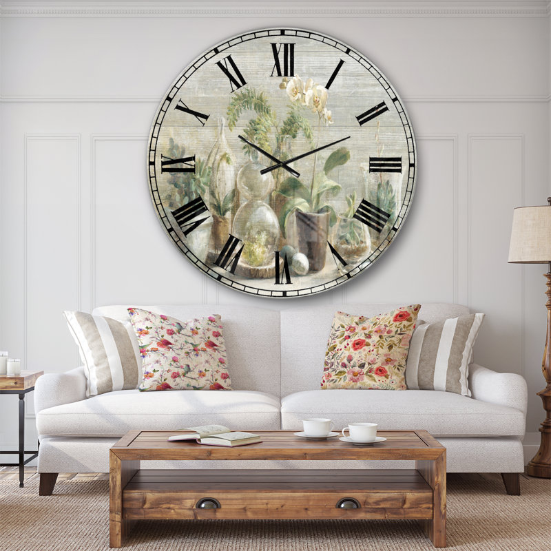 Composition des orchidées - Horloge murale traditionnelle, Surdimensionné