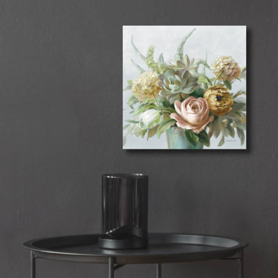 'Natural Elegance Fall On Grey No Texture C'  by Danhui Nai Acrylic Glass Wall Art, 12" x 12"