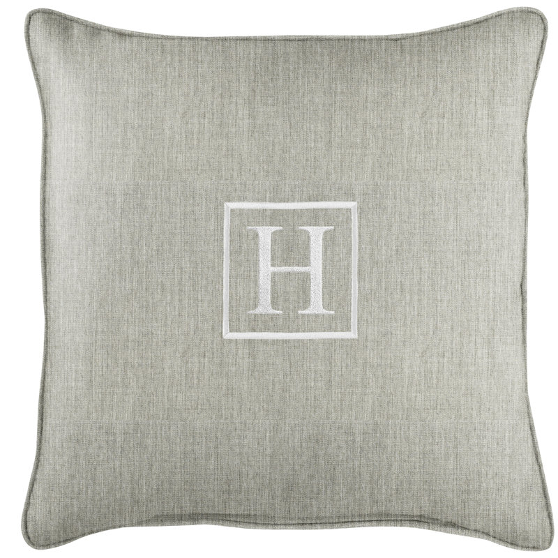 Kettil Embroidered Sunbrella® Outdoor Throw Pillow, Granite Gray, H