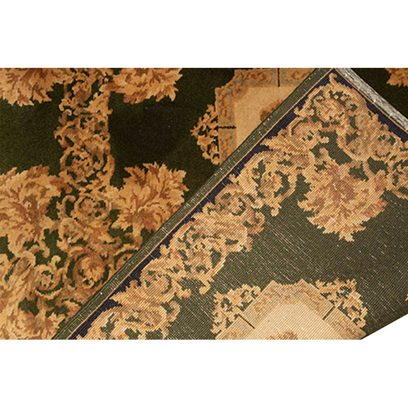 Ikat Hand-Knotted Wool Green/Gold Area Rug