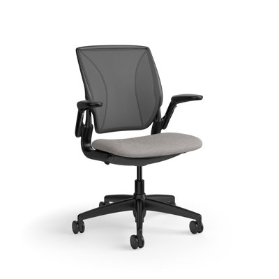 World LM, Black Ergonomic Task Chair with Poppy Seed Backrest, and Light Brown Autumn Upholstered Seat