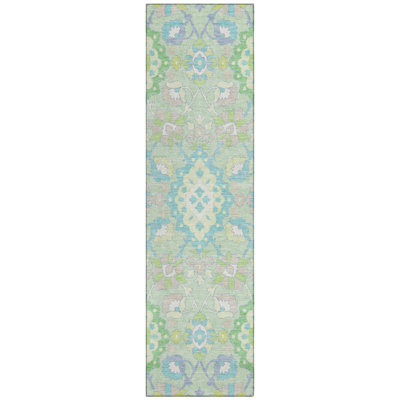 Vespera Green Washable Indoor-Outdoor Rug - 