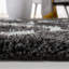 Tapis à poils longs en coton / polyester noir / ivoire-16766613
