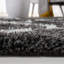 Tapis à poils longs en coton / polyester noir / ivoire-16766619