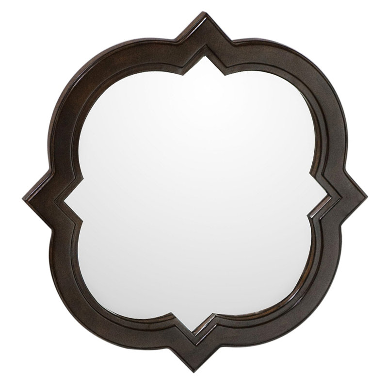 Walnut Wood Bathroom Vanity Mirror with Waterproof Finish