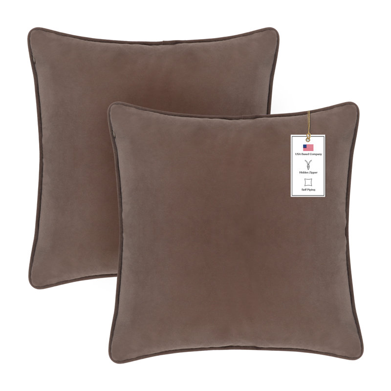 A1HC Luxurious Fine Soft Velvet Throw Pillow Cover, 20" x 20", Dark Brown