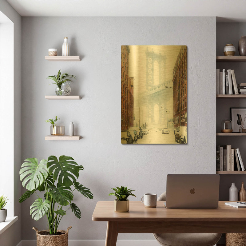 «Dumbo» par Bruce Getty, art mural en métal doré, 24 po x 36 po, 24 po x 36 po