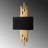 Elegant Wall Lamp with Metal Body, Gold & Black Finish, 13.8 x 29.5 x 3.9 inches | Fabric Cap, Fits 2 x E14 Max 40W Bulbs (Not Included) | IP20 Rated, Perfect for Living Room & Bedroom Ambiance-61190088-61190099