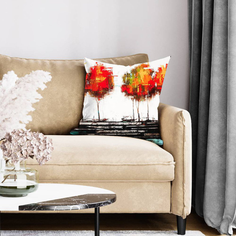 Modern style trees - 20"x20" Throw pillow - Poly twill - Print on demand