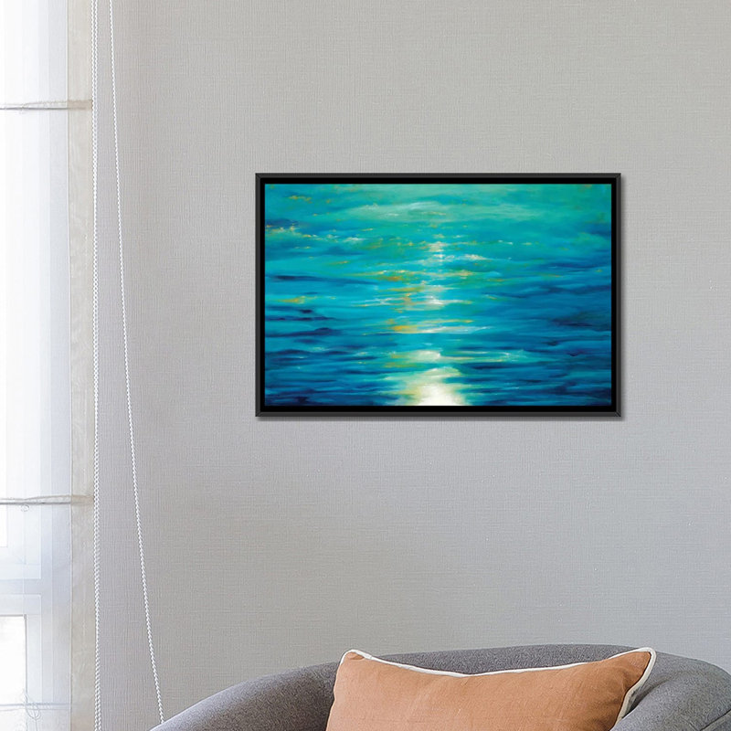 «Deep Blue» par Dina D'Argo, impression sur toile tendue, H 18 po x l 26 po x P 1,5 po, Toile tendue, Pas de tapis