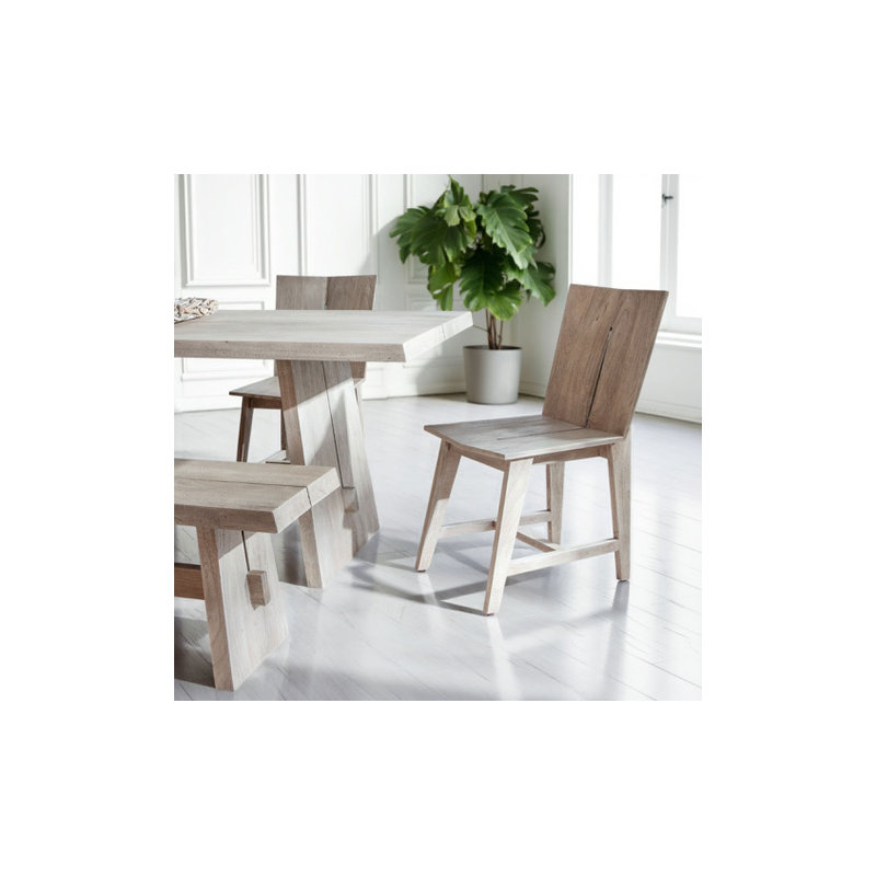 Acadia Dining Chair, Beige Wood