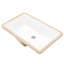 Lavabo rectangulaire encastré en céramique blanche pour salle de bain, 53 x 33 x 19 cm, résistant aux acides, faible absorption d'eau, surface lisse, antitaches, optimise l'espace.