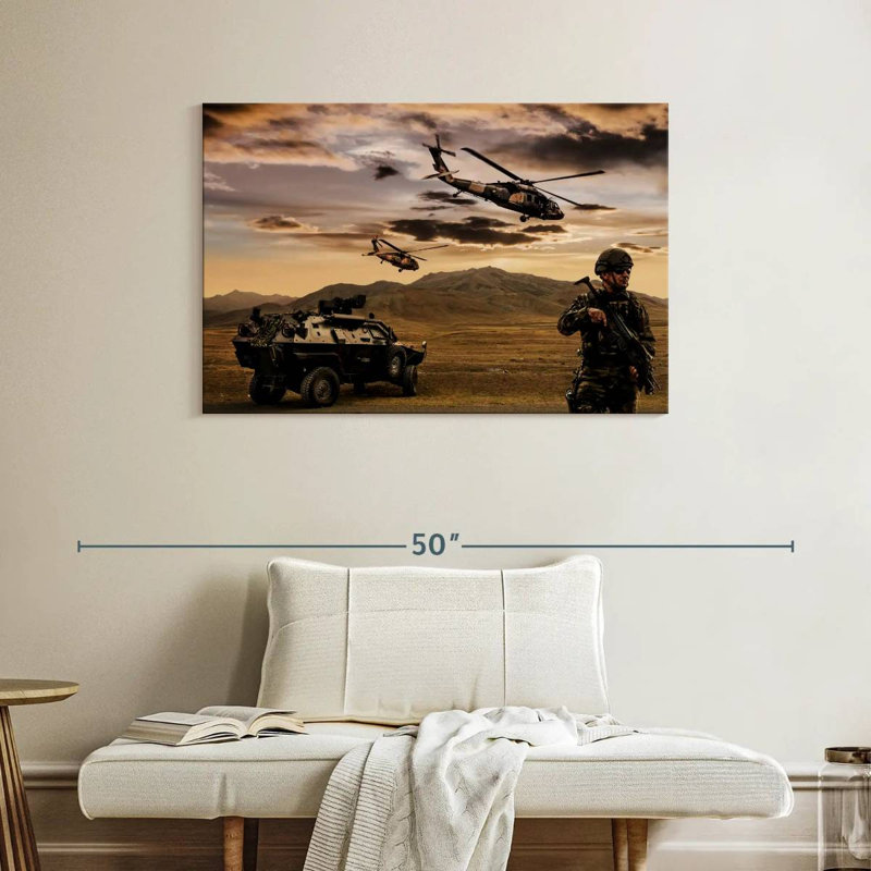 Military Operation, 26" H x 39" W