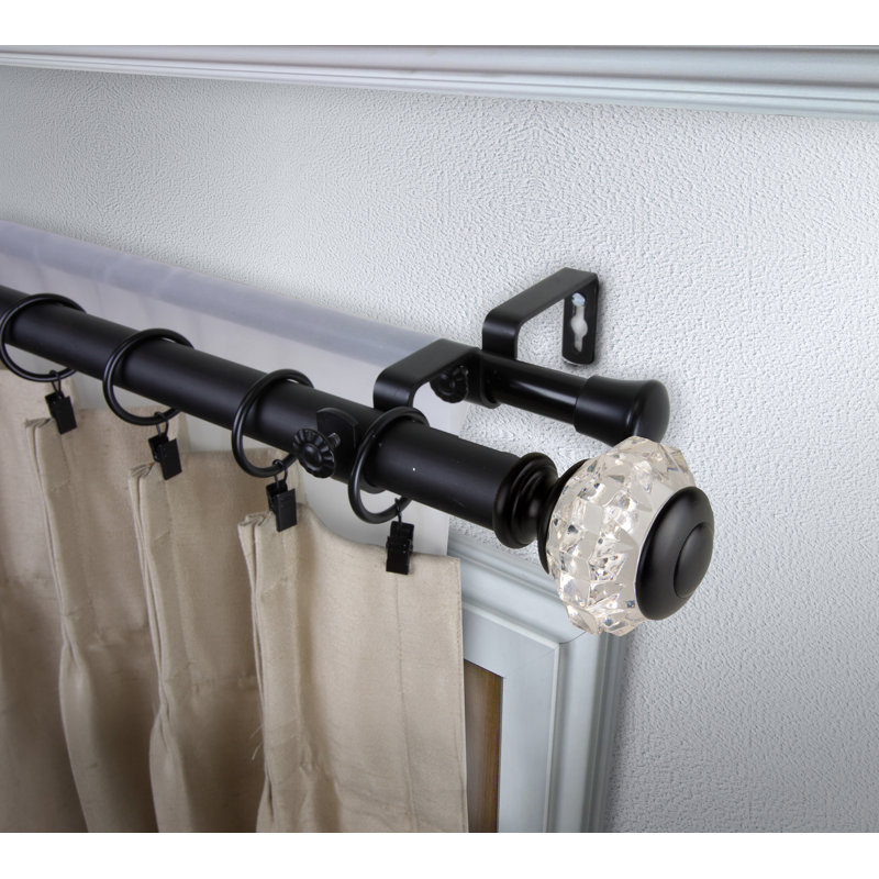 Tringle à rideaux double Magness, H 2,88 po x l 170 po x P 6,75 po, Noir