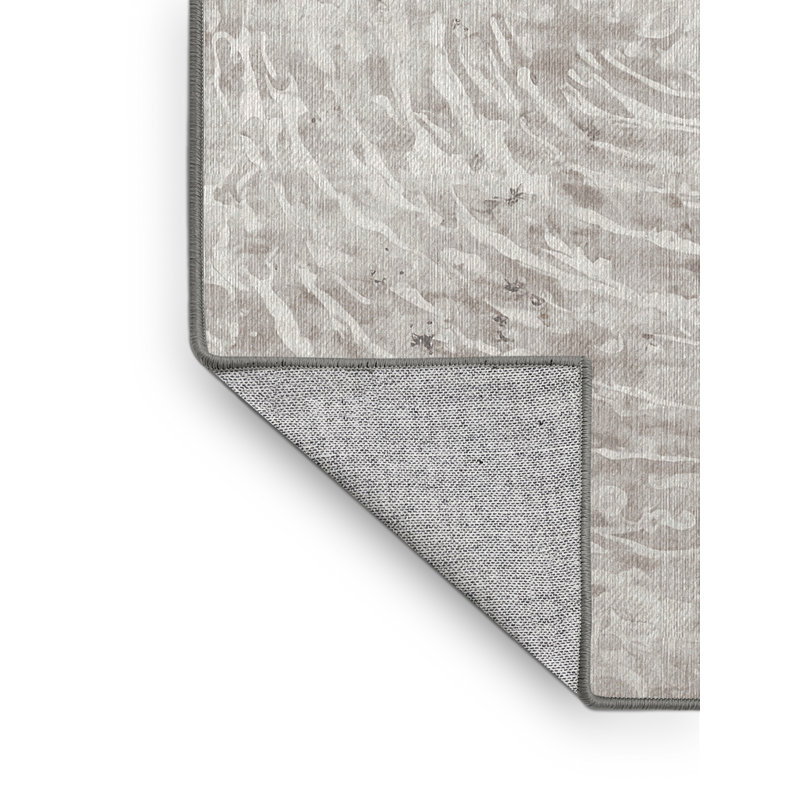 Tapis gris lavable à la machine, Rond 4 pi