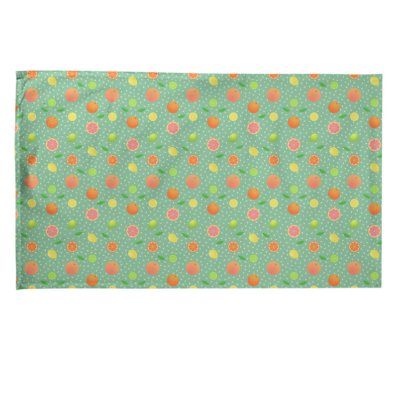 Serviette de thé à motif de fruits à agrumes Mcguigan, Sergé de coton, Vert clair