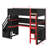 Twin-Size Wooden Loft Bed Designed For Gaming, Features Stairs With Storage, Built-In Desk, Shelves & Pegboard-328150289-328150382