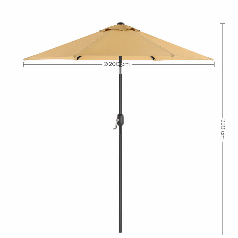 Wes 200cm Market Parasol, Taupe