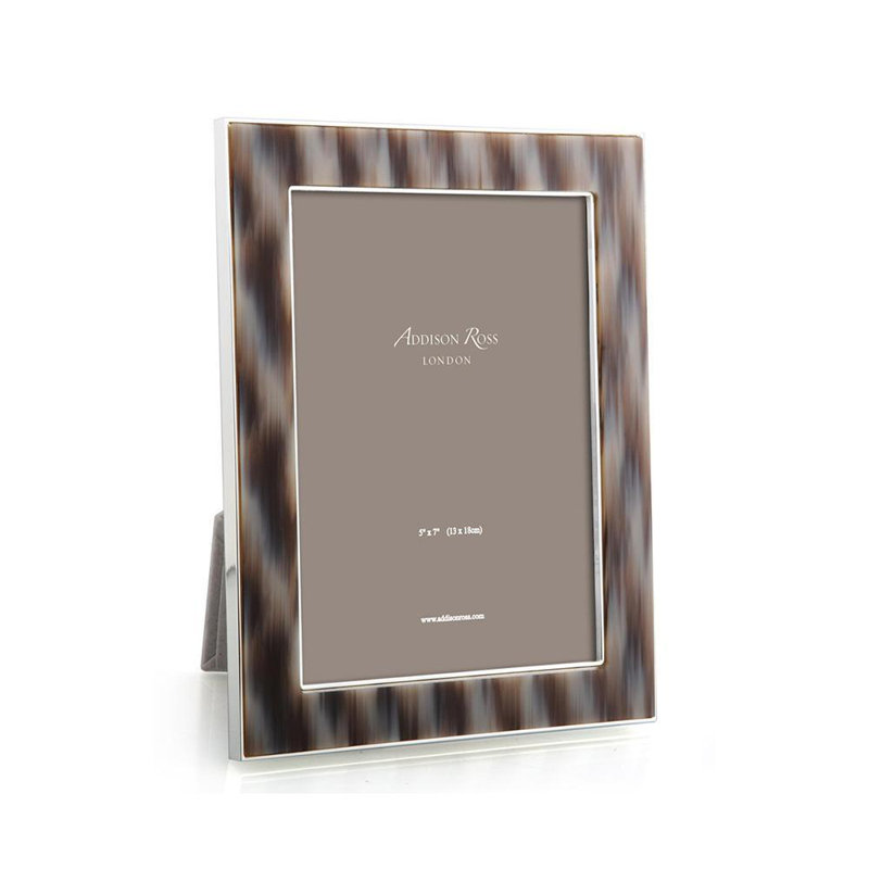 Silver Faux Horn 4x6 Tabletop Picture Frame