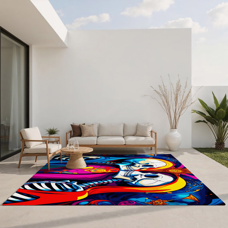 Tapis d'intérieur et d'extérieur Radiant Torrent, Rectangle 1'6" x 2'6"