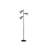 65" Industrial Farmhouse Metal Floor Lamp with Adjustable Cage Shade - Black Finish, 3-Light Design with Step-On Switch