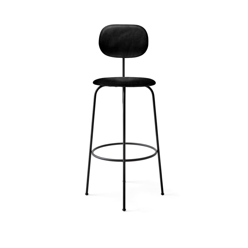 Afteroom Upholstered Stool with Metal Frame, Counter Stool (25" Seat Height), Brown Leather
