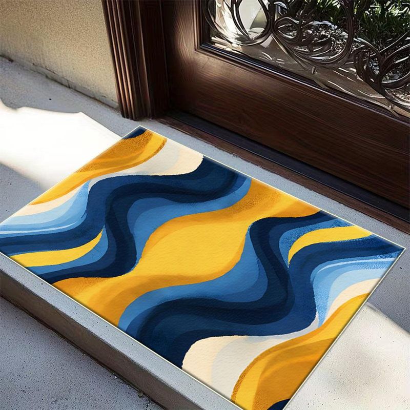 Abstract Wave Pattern Area Rug, Soft And Lightweight, Suitable For All Seasons, Easy To Maintain And Easy To Clean, Machine Washable Carpet Floor Mat, Suitable For Living Room, Bedroom, Hallway, Balcony, Patio, Room Decor, Home Decor, Outdoor Decor