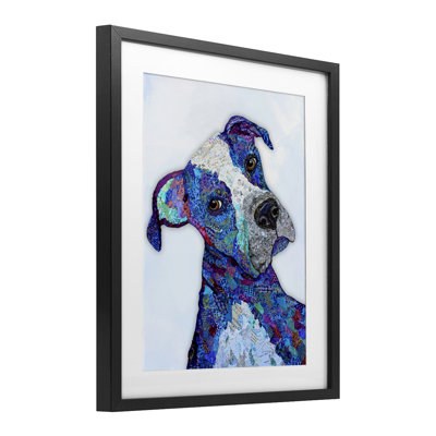 «Loverboy Dog Portrait», reproduction encadrée sous verre, design par Lisa Morales