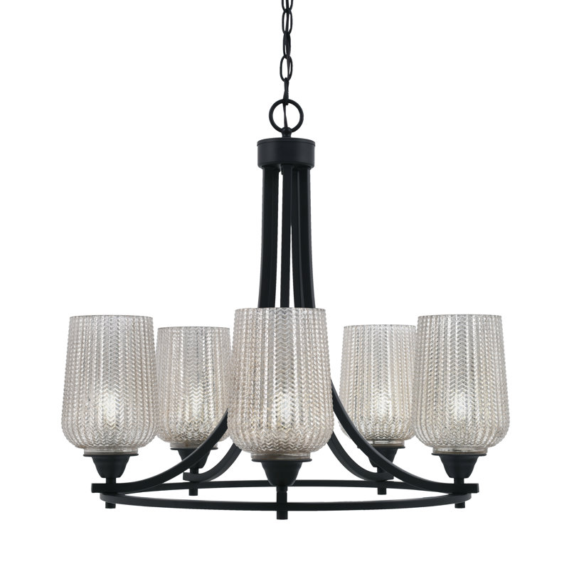 Paramount 5 Light Uplight Chandelier, Gray