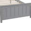 Lit plateforme classique en bois gris pour une chambre à coucher élégante avec 10 lattes renforcées