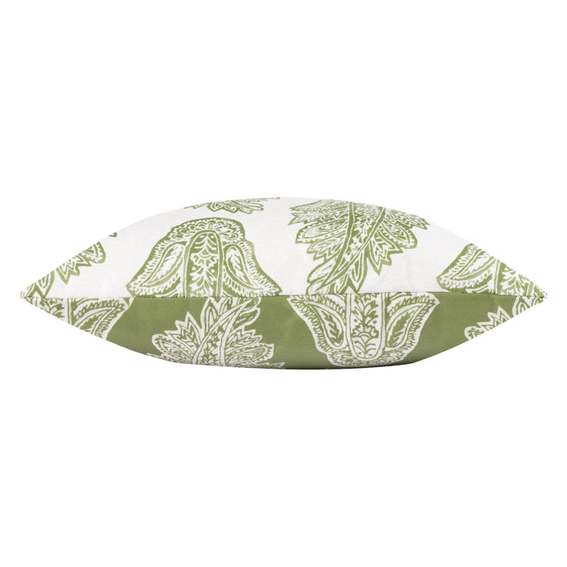 Kalindi Paisley Indoor / Outdoor Floral Square Throw Cushion, Olive Green